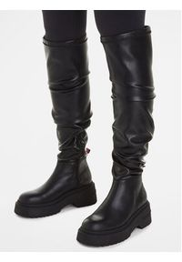 Tommy Jeans Muszkieterki Tjw Over The Knee Boots EN0EN02254 Czarny. Kolor: czarny. Materiał: skóra