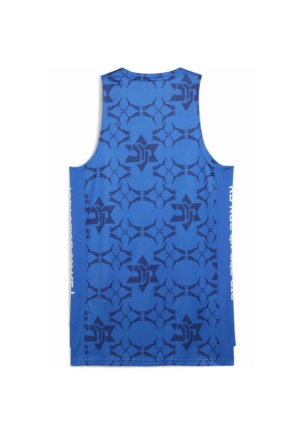 Puma - Męska koszykarska koszulka meczowa Maccabi PUMA Nautical Blue. Kolor: niebieski