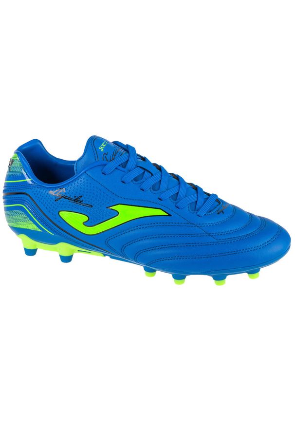 Buty piłkarskie męskie Joma Aguila 2404 Fg. Zapięcie: sznurówki. Kolor: niebieski, wielokolorowy. Materiał: syntetyk, materiał. Szerokość cholewki: normalna. Sport: piłka nożna