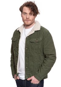 Lee - KURTKA ZIMOWA LEE SHERPA JACKET OLIVE GREEN L87AQM25. Materiał: bawełna, jeans, materiał, sztruks. Wzór: jednolity, kolorowy, nadruk. Sezon: zima. Styl: sportowy, elegancki, klasyczny, vintage #3