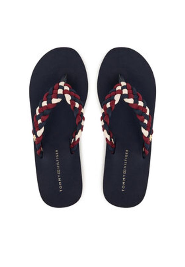 TOMMY HILFIGER - Tommy Hilfiger Japonki Th Wedge Braided Summer Sandal FW0FW09198 Kolorowy. Materiał: materiał. Wzór: kolorowy