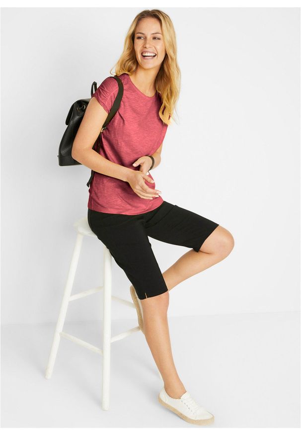 bonprix - T-shirt boxy, krótki rękaw. Kolor: czerwony. Materiał: bawełna. Długość rękawa: krótki rękaw. Długość: krótkie