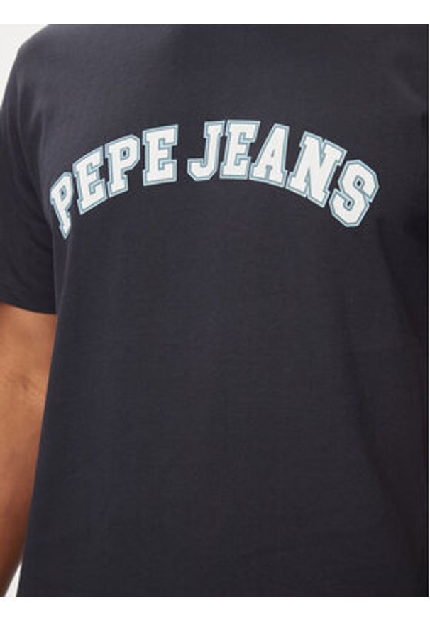 Pepe Jeans T-Shirt Clement PM509220 Granatowy Regular Fit. Kolor: niebieski. Materiał: bawełna