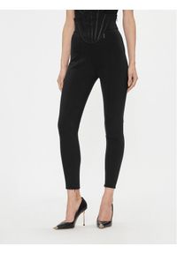 Elisabetta Franchi Spodnie materiałowe PA-036-37E2-V420 Czarny Slim Fit. Kolor: czarny. Materiał: wiskoza, materiał #1