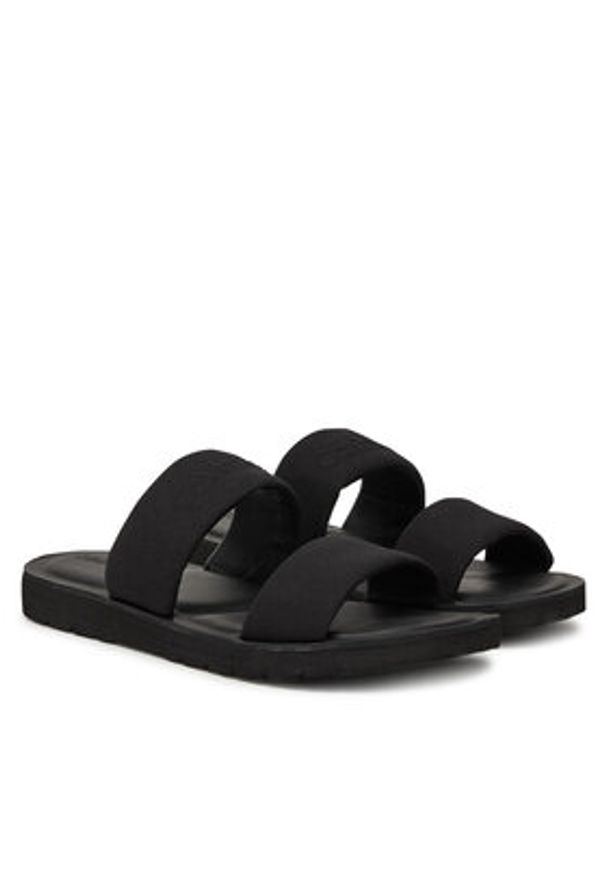 Calvin Klein Klapki Double Strap Cv Logo HM0HM01801 Czarny. Kolor: czarny. Materiał: materiał