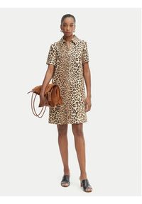 LOLA CASADEMUNT Sukienka codzienna LS2616134 Brązowy Loose Fit. Okazja: na co dzień. Kolor: brązowy. Materiał: syntetyk. Typ sukienki: proste. Styl: casual #5
