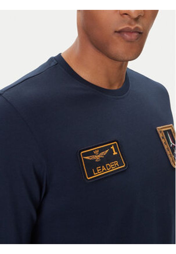 Aeronautica Militare Longsleeve 252TS2488UJ00710 Granatowy Regular Fit. Kolor: niebieski. Materiał: bawełna. Długość rękawa: długi rękaw