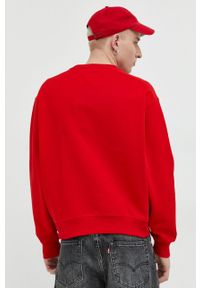 Tommy Jeans bluza męska kolor czerwony z aplikacją. Kolor: czerwony. Materiał: bawełna, poliester. Wzór: aplikacja #3