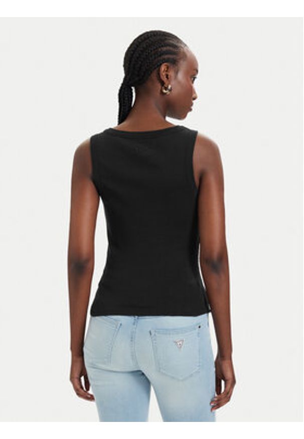 Guess Top W6GP26 K3157 Czarny Slim Fit. Kolor: czarny. Materiał: bawełna