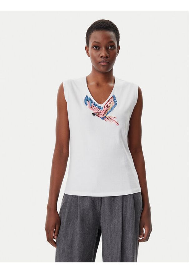 LOLA CASADEMUNT Top MS2515019 Biały Regular Fit. Kolor: biały. Materiał: bawełna