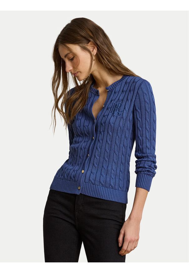 Lauren Ralph Lauren - LAUREN RALPH LAUREN Kardigan 200P14040502 Fioletowy Regular Fit. Kolor: fioletowy. Materiał: bawełna