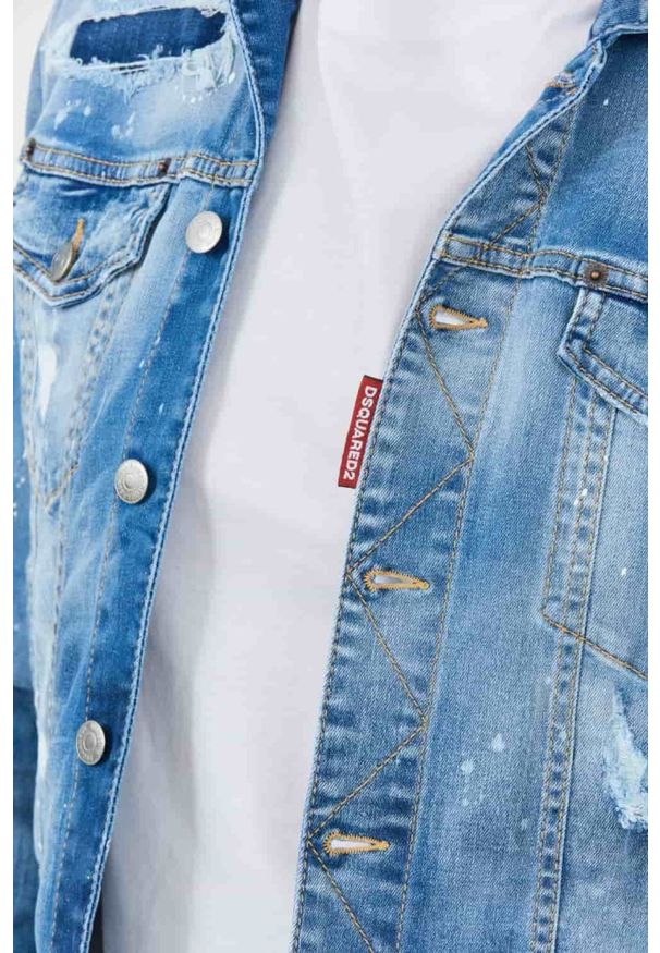 DSQUARED2 Kurtka jeansowa męska Dan Jean Jacket, Rozmiar 56. Kolor: niebieski. Materiał: jeans