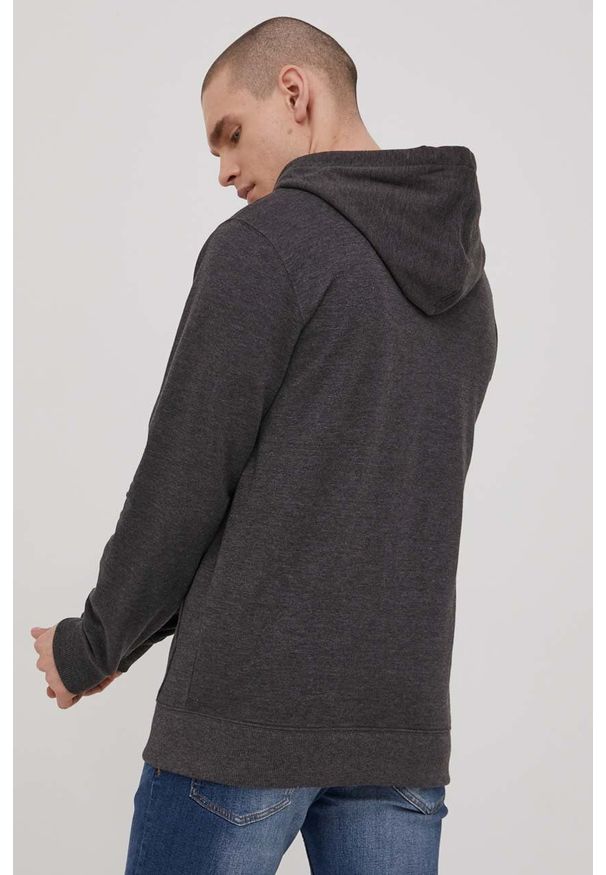 Billabong bluza męska kolor szary z kapturem melanżowa. Okazja: na co dzień. Typ kołnierza: kaptur. Kolor: szary. Materiał: materiał, bawełna, dzianina. Wzór: melanż. Styl: casual