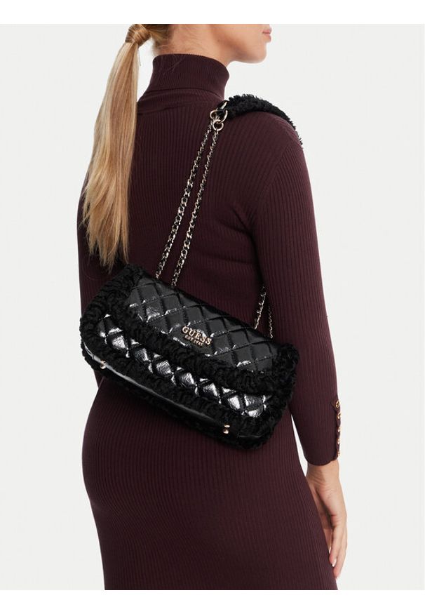 Guess Torebka Cristi HWTG81 39210 Czarny. Kolor: czarny. Materiał: skórzane