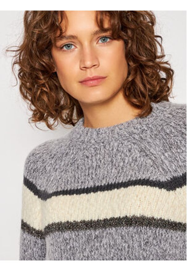PESERICO - Peserico Sweter S99196F03 9018R Szary Regular Fit. Kolor: szary. Materiał: wełna