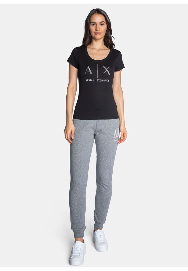 Spodnie dresowe damskie szare Armani Exchange 8NYPCX YJ68Z 3930. Kolor: szary. Materiał: dresówka