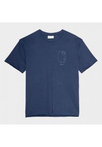 outhorn - T-shirt z haftem męski - granatowy. Okazja: na co dzień. Kolor: niebieski. Materiał: bawełna, dzianina. Wzór: haft. Styl: casual