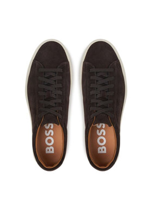 BOSS Sneakersy Kieran 50541868 Brązowy. Kolor: brązowy. Materiał: zamsz, skóra