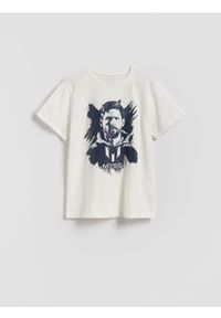 Reserved - T-shirt Messi - biały. Kolor: biały. Materiał: bawełna, dzianina #1