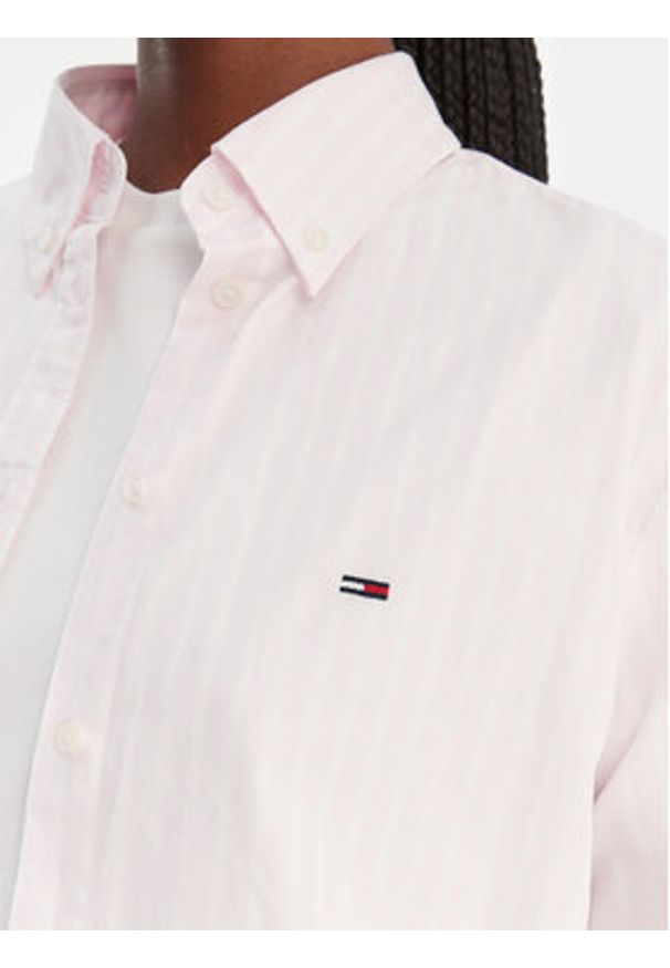 Tommy Jeans Koszula DW0DW22211 Różowy Regular Fit. Kolor: różowy. Materiał: bawełna