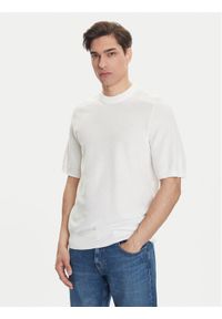 BOSS Sweter Kencel 50545678 Biały Regular Fit. Kolor: biały. Materiał: syntetyk