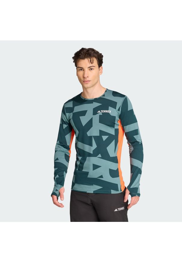 Adidas - Koszulka z długim rękawem Multi Synthetic Base Layer. Kolor: niebieski. Długość rękawa: długi rękaw. Technologia: ClimaCool (Adidas). Długość: długie. Sport: turystyka piesza