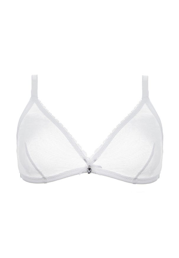 Intica - Biustonosz gładki miękki z elastycznym wykończeniem Ivi. Kolor: biały. Materiał: materiał. Wzór: gładki