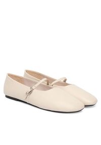 Calvin Klein Baleriny Oblique Ballerina Mj Lth Hdw HW0HW02847 Écru. Kolor: kremowy. Materiał: skóra #3