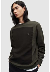 AllSaints bluza bawełniana LOBKE CREW kolor zielony MF030Y. Kolor: zielony. Materiał: bawełna. Wzór: aplikacja #1