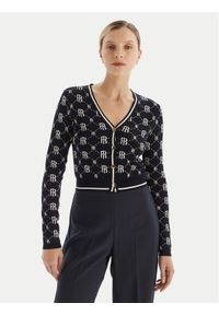 Fracomina Kardigan FR25WT8036K414F8 Granatowy Regular Fit. Kolor: niebieski. Materiał: syntetyk #1