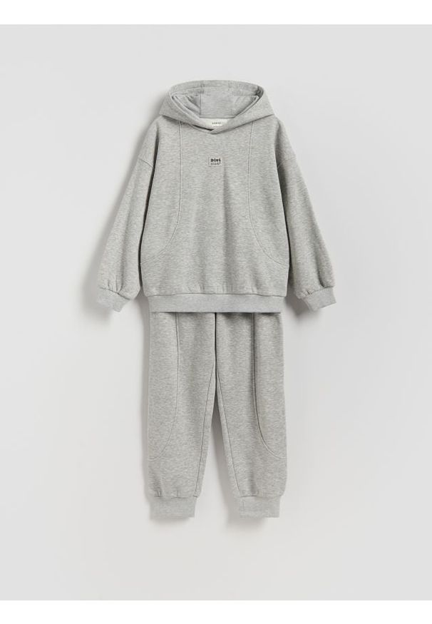 Reserved - Bawełniany komplet - jasnoszary. Kolor: szary. Materiał: bawełna
