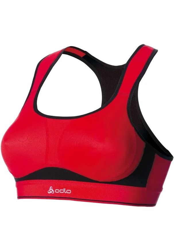Stanik sportowy Odlo High Impact czerwono-czarny 70A dla kobiet. Kolor: czerwony. Sport: bieganie