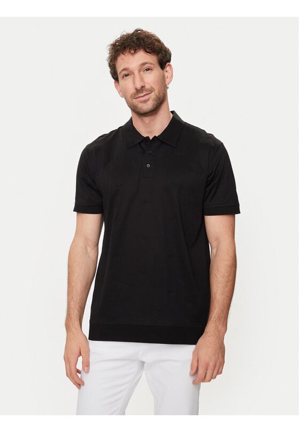 Karl Lagerfeld - KARL LAGERFELD Polo 745007 542201 Czarny Regular Fit. Typ kołnierza: polo. Kolor: czarny. Materiał: bawełna