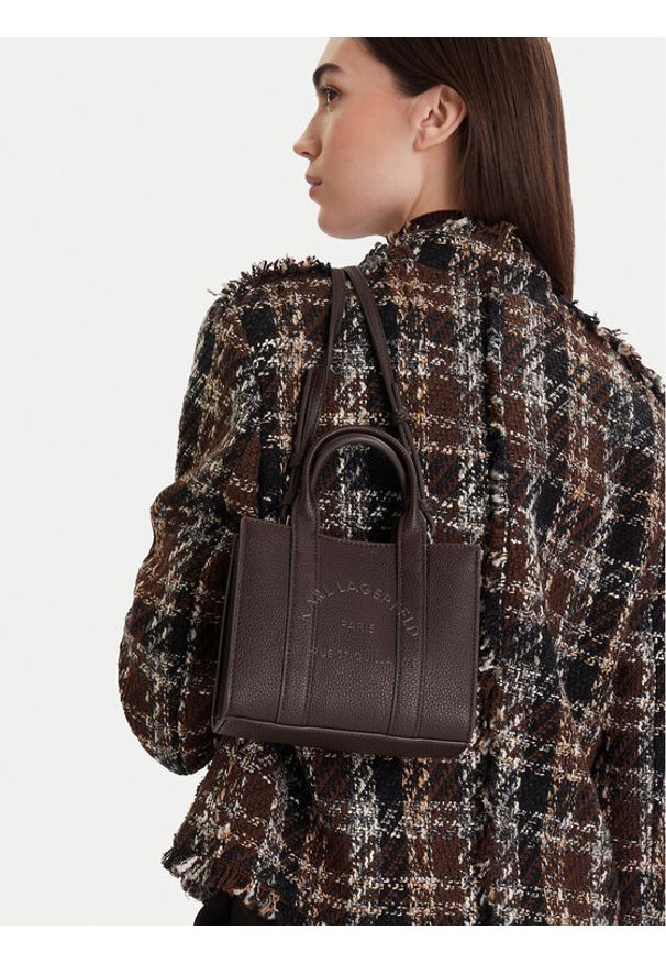 Karl Lagerfeld - KARL LAGERFELD Torebka A4W30266 Brązowy. Kolor: brązowy. Materiał: skórzane