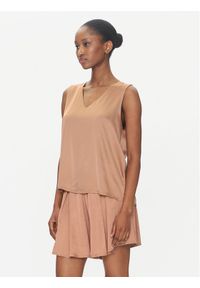 ViCOLO Bluzka TD0765 Brązowy Regular Fit. Kolor: brązowy. Materiał: syntetyk