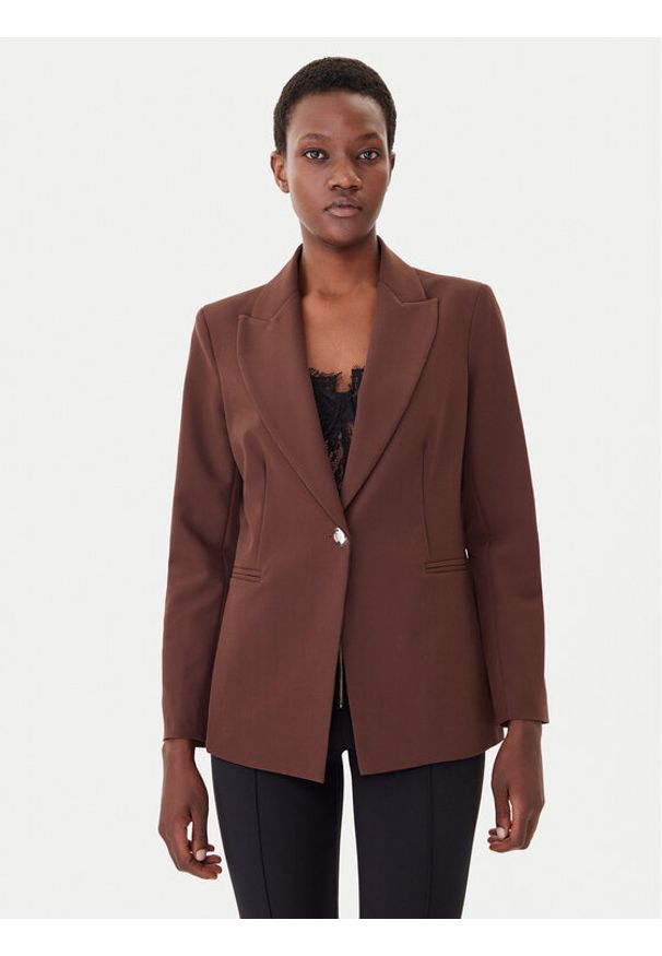 Maryley Marynarka 25IB187/M06/43CO Brązowy Regular Fit. Kolor: brązowy. Materiał: syntetyk