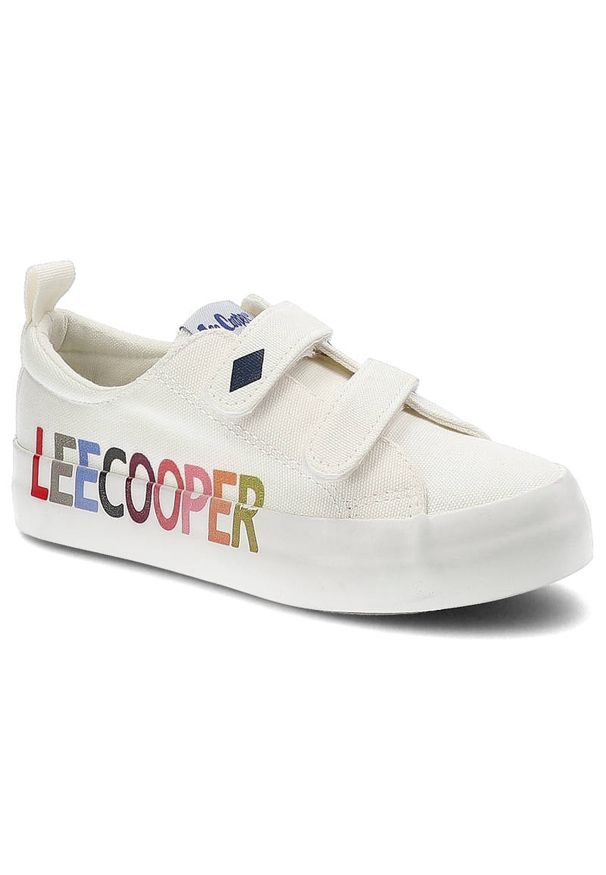 Białe Trampki Dziecięce Lee Cooper Buty Na Rzepy. Zapięcie: rzepy. Kolor: biały