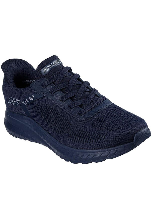 skechers - Buty sportowe męskie Skechers Bob Squad Chaos Solid Step. Kolor: niebieski. Materiał: materiał