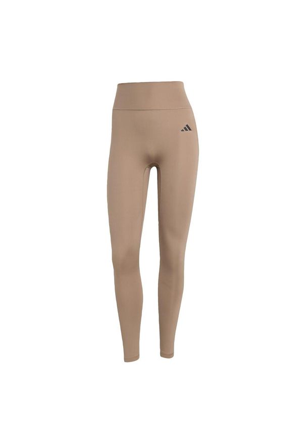 Adidas - Legginsy 7/8 bez szwu z przodu Optime Essentials. Kolor: brązowy. Technologia: ClimaCool (Adidas). Wzór: gładki