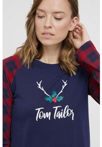 Tom Tailor Koszula nocna damska kolor granatowy bawełniana. Kolor: niebieski. Materiał: bawełna. Długość: długie. Wzór: nadruk #5