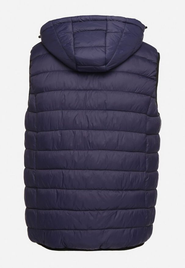 Born2be - Niebieska Kamizelka z Pikowanym Wzorem i Odpinanym Kapturem Podgrzewana przez USB Rinnelia. Okazja: na co dzień. Kolor: niebieski. Materiał: sztruks, jeans. Styl: casual