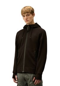 C.P. Company - C.P. COMPANY Czarna męska bluza Hooded Open. Kolor: czarny #5