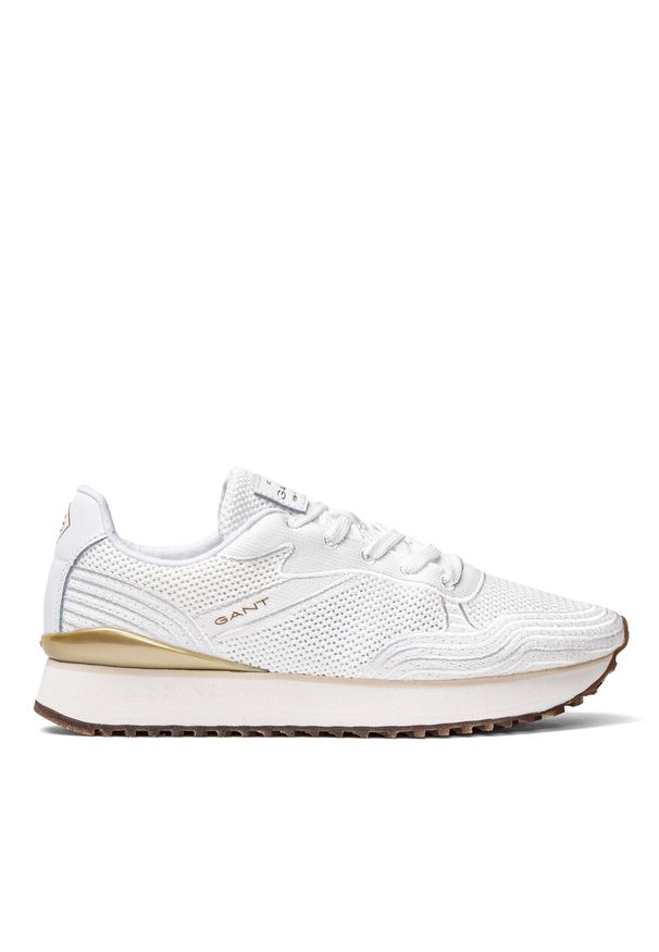 GANT - Sneakersy damskie białe Gant Bevinda. Kolor: biały. Materiał: materiał
