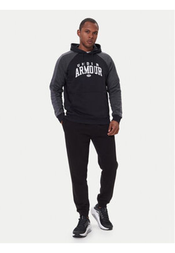 Under Armour Bluza Ua Rival Fleece Colorblock 6003958 Czarny Loose Fit. Kolor: czarny. Materiał: bawełna