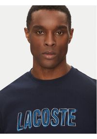 Lacoste T-Shirt TH8916 Granatowy Regular Fit. Kolor: niebieski. Materiał: syntetyk #4