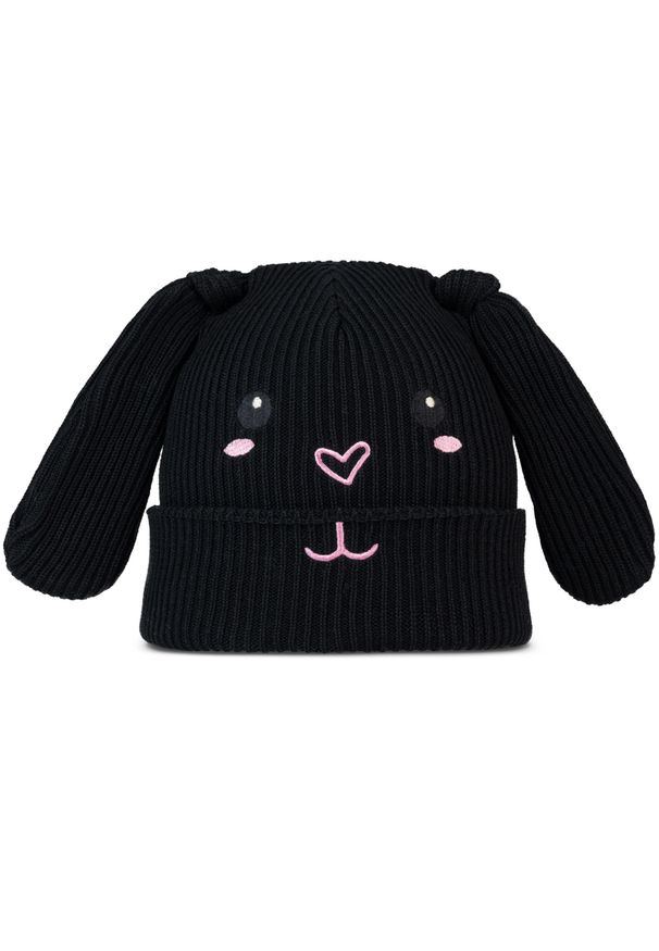 Buff - Czapka dziecięca BUFF KNITTED BEANIE FUN RABBIT. Kolor: czarny. Sezon: zima. Styl: sportowy