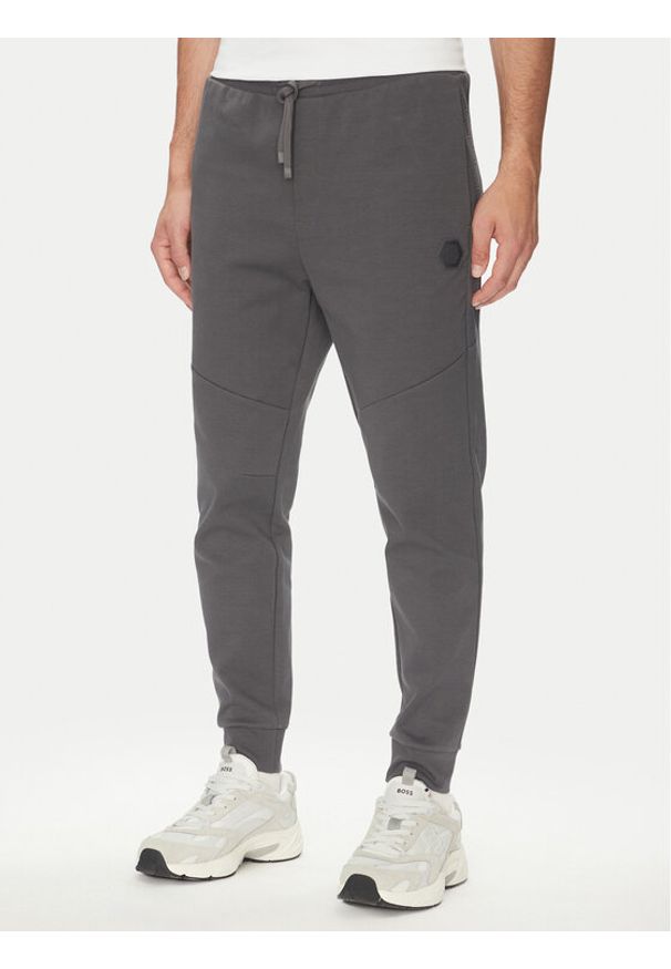 BOSS Spodnie dresowe Future 50543860 Szary Regular Fit. Kolor: szary. Materiał: bawełna