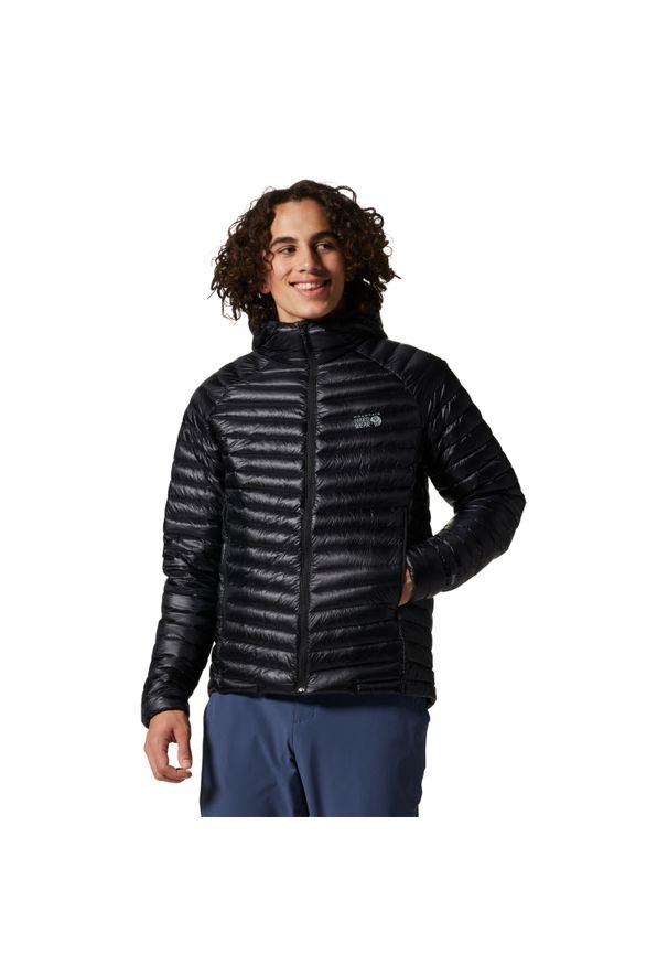 MOUNTAIN HARDWEAR - Kurtka z kapturem Mountain Hardwear Ghost Whisperer/2. Typ kołnierza: kaptur. Kolor: czarny. Materiał: puch. Sport: turystyka piesza