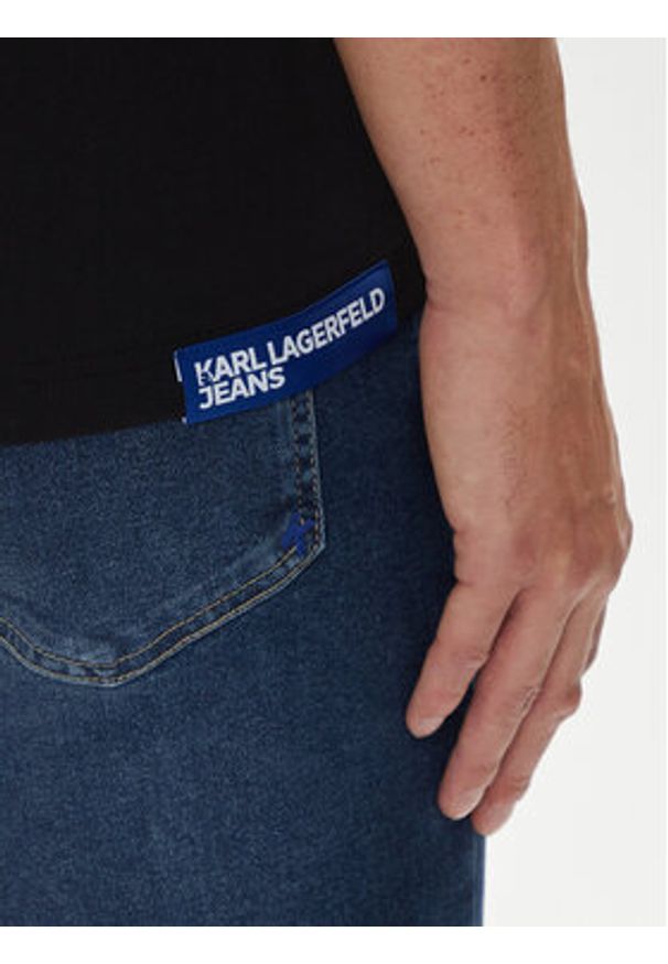 Karl Lagerfeld Jeans T-Shirt 245D1709 Czarny Regular Fit. Kolor: czarny. Materiał: bawełna