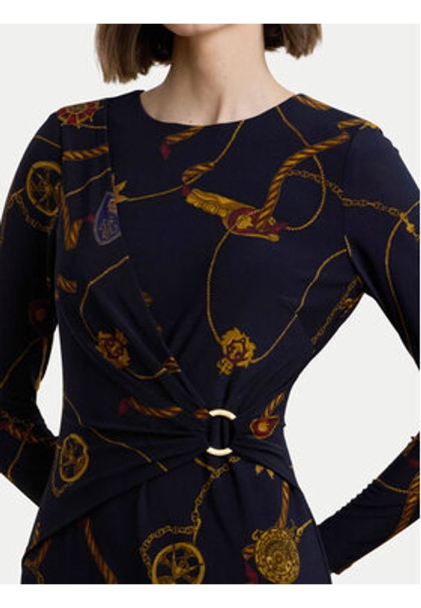 Lauren Ralph Lauren - LAUREN RALPH LAUREN Sukienka codzienna 250957702 Granatowy Slim Fit. Okazja: na co dzień. Kolor: niebieski. Materiał: syntetyk. Typ sukienki: proste. Styl: casual